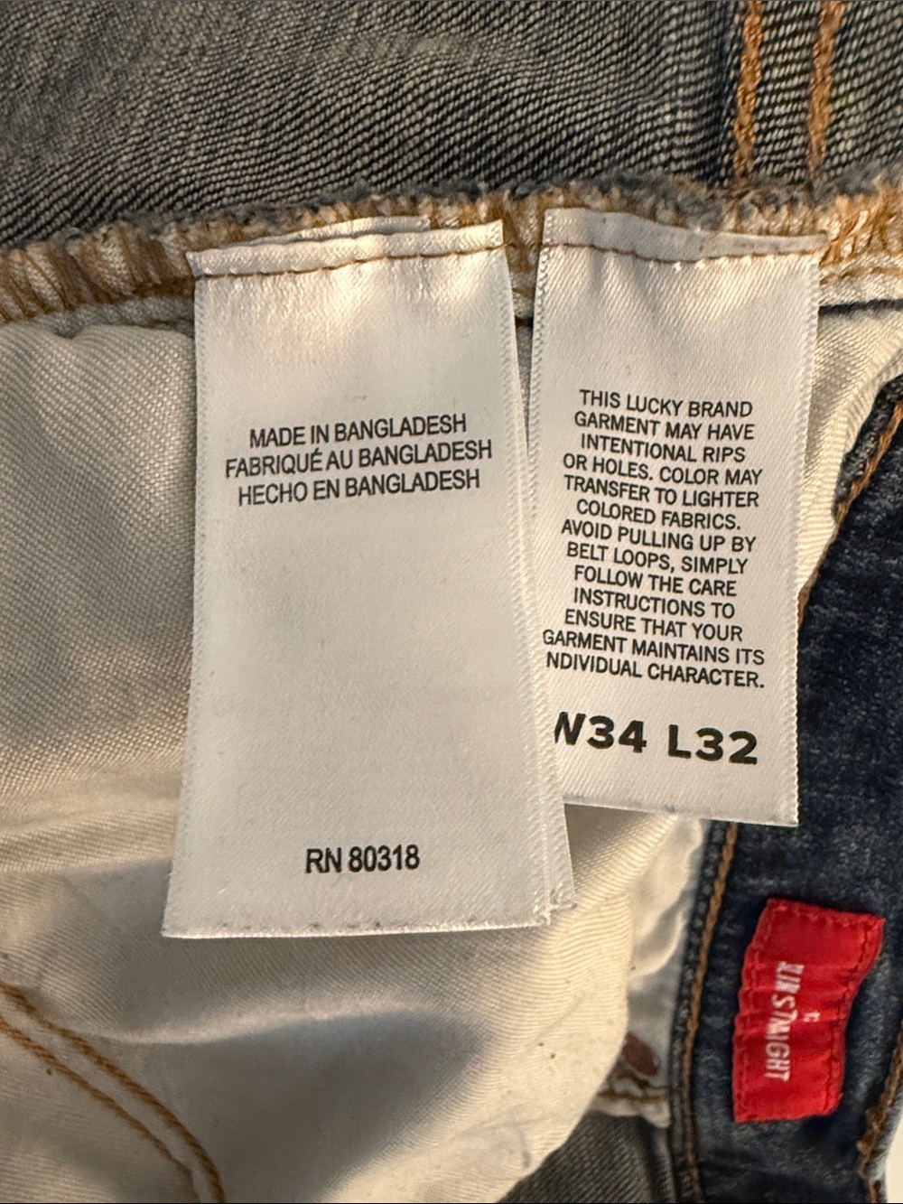 Lucky Brand Men’s Indigo 121 Slim Straight Leg Jeans Size 34x32 - Picture 6 of 11